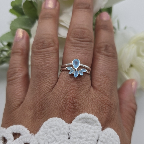 KYNDALL RING STERLING SILVER SET - Picture 4 of 14